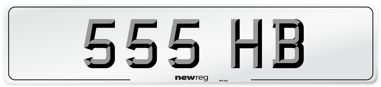 555 HB Number Plate from New Reg